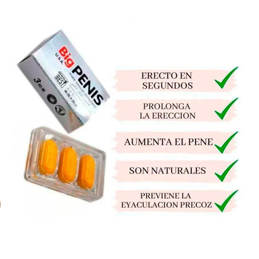 [15000] Big Penis Potenciador Sexual Estimulante Masculino ×3 UN